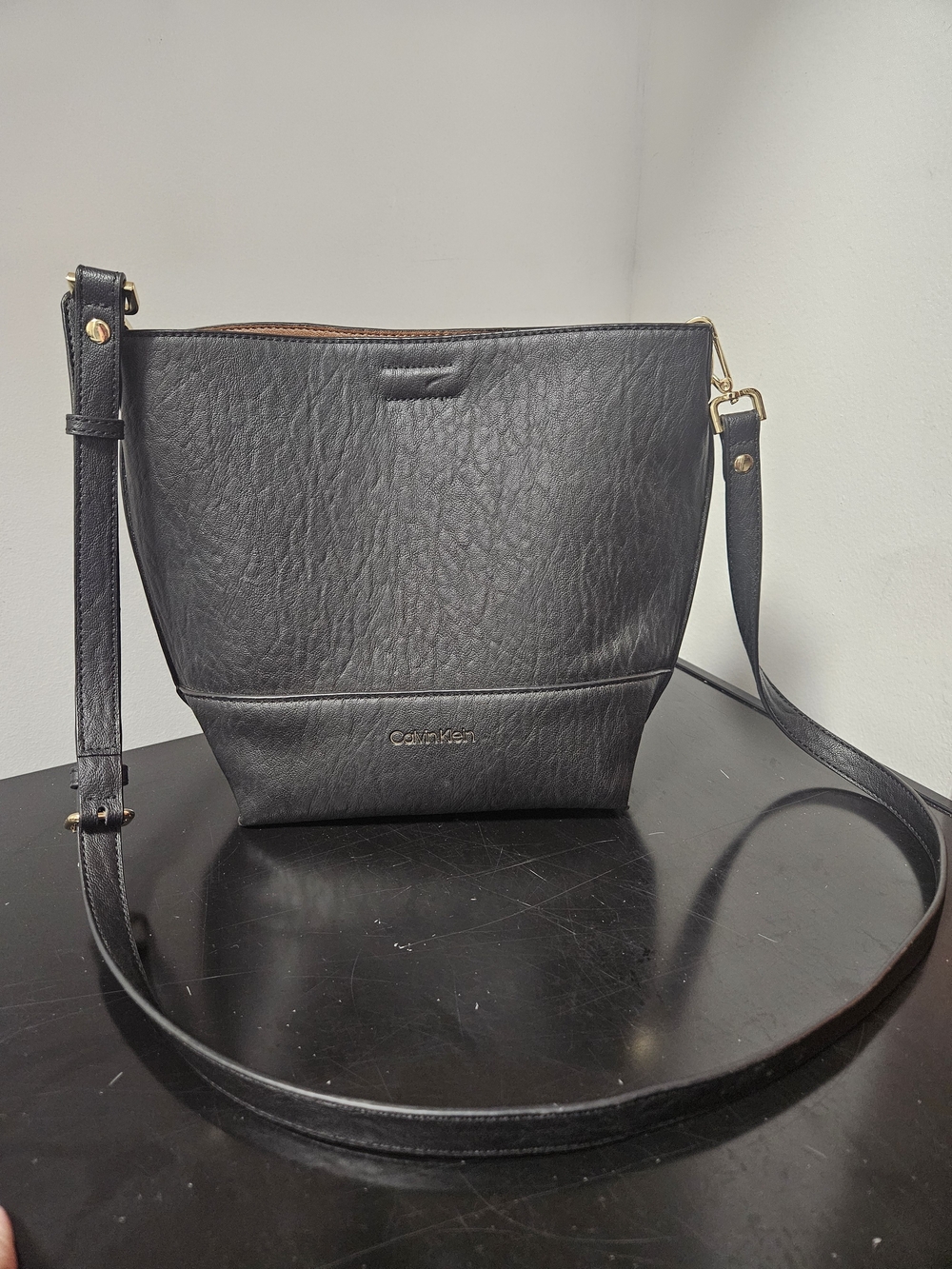 Calvin Klein Black Leather Crossbody Bag